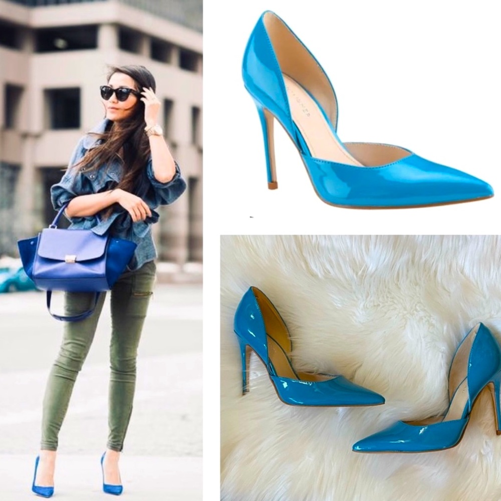 MARC FISHER CHRISTA3 Pointed Toe Pump Blue Size 8